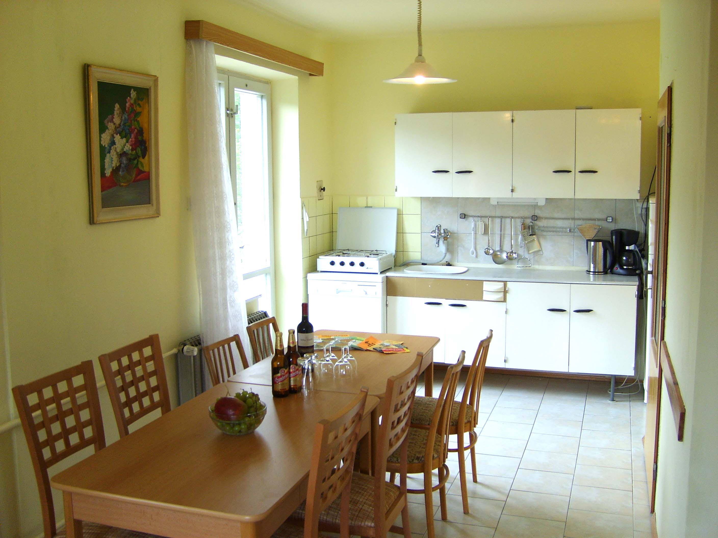 Woonkamer - eethoek - keuken, huis Sumava Tsjechie.
